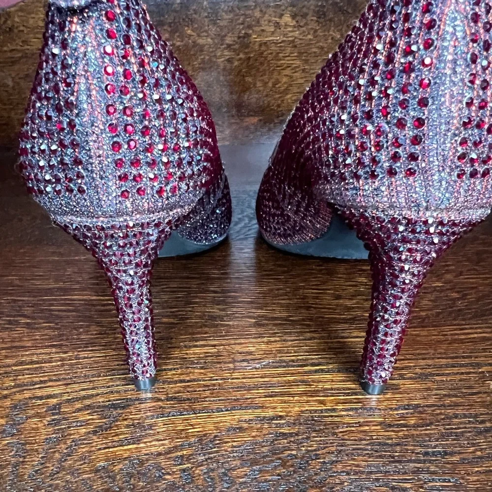 Michael Kors Red Rhinestone Studded Heels